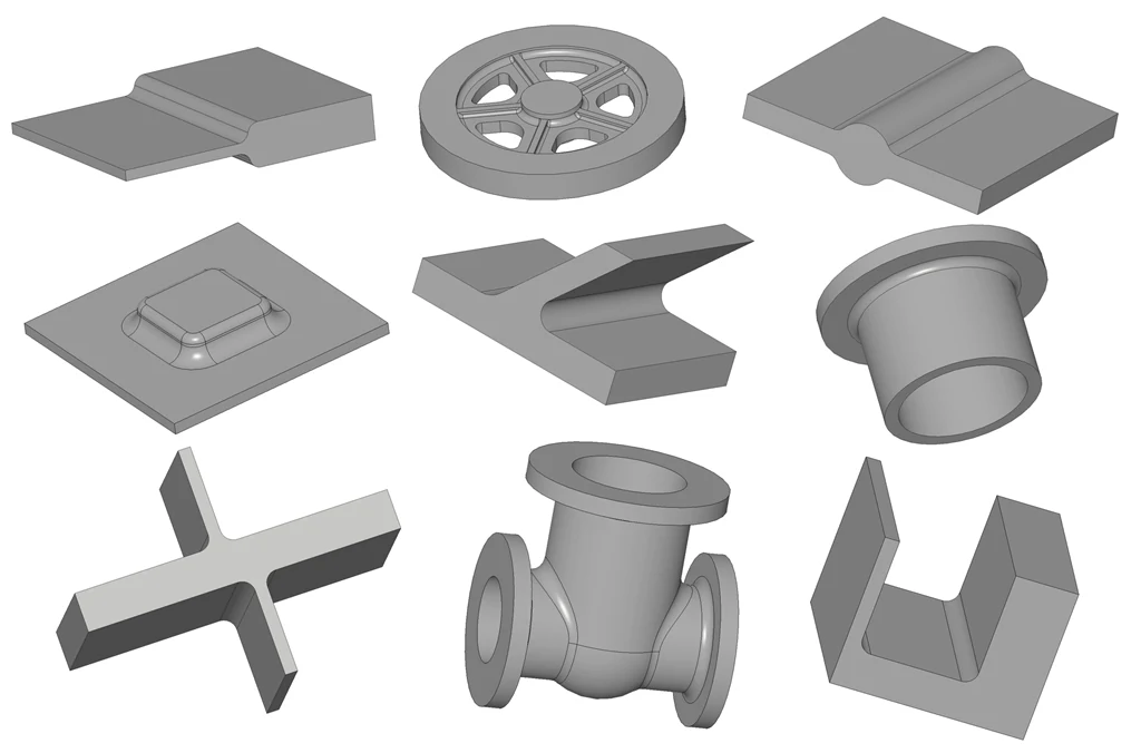 Examples of primitive training geometries